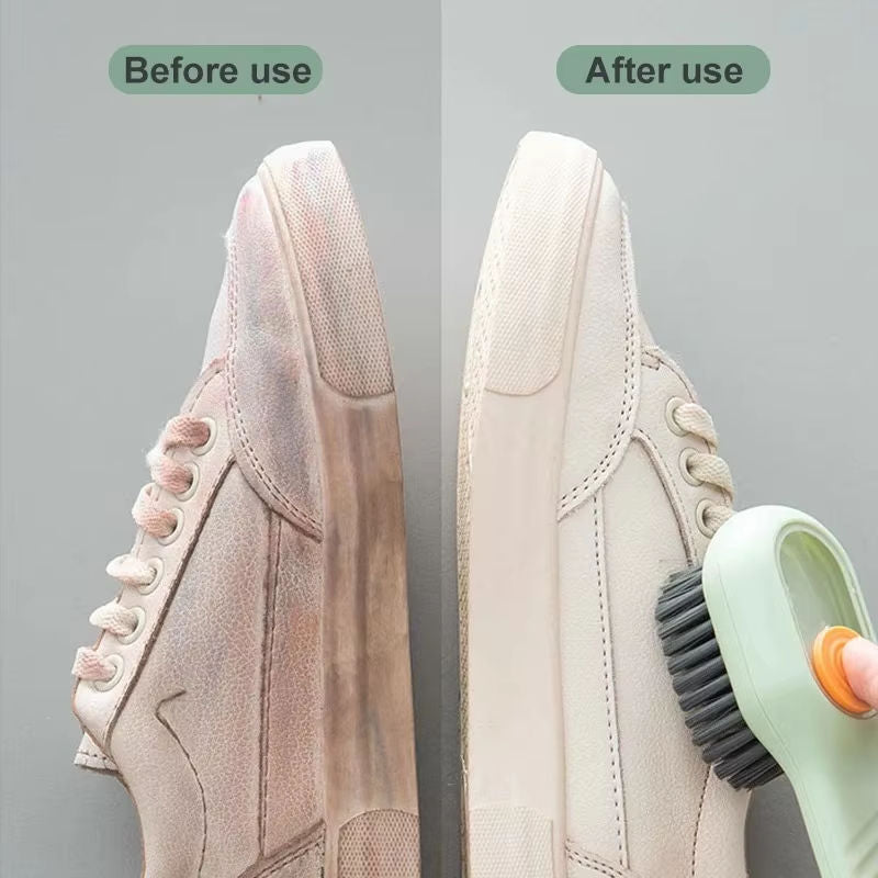 Soft Rubber Cleaning Brush for Shoes, Sneakers & Clothing – Liquid Cleaner Included