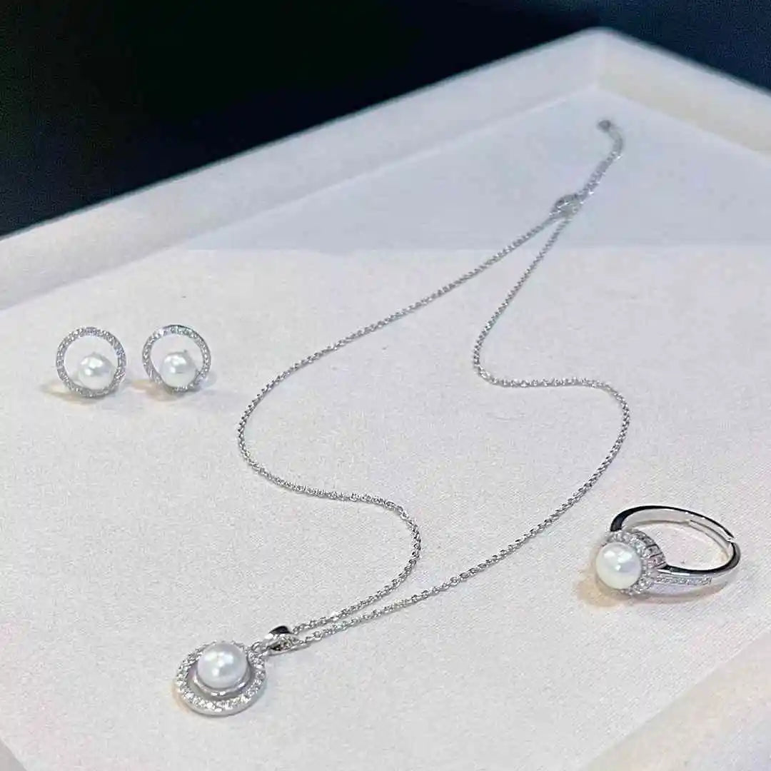 Minimalist Freshwater Pearl Jewelry Set