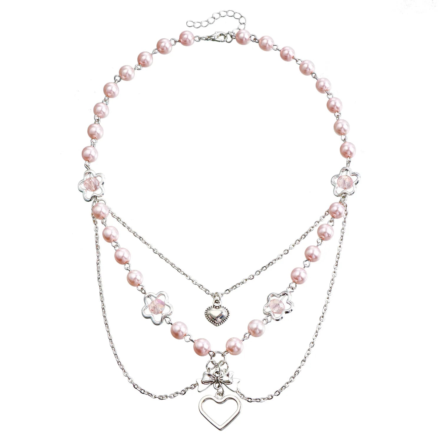 Elegant Pearl Heart Layered Necklace for Women
