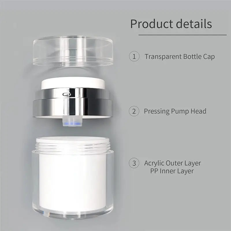 Plastic Cosmetic Packaging Empty Round Acrylic Airless Pump Jar