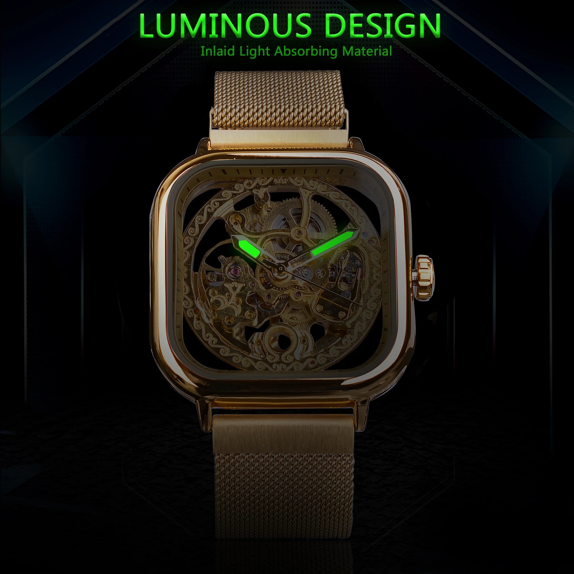 Forsining Golden Men's Automatic Watch - Luxury & Precision