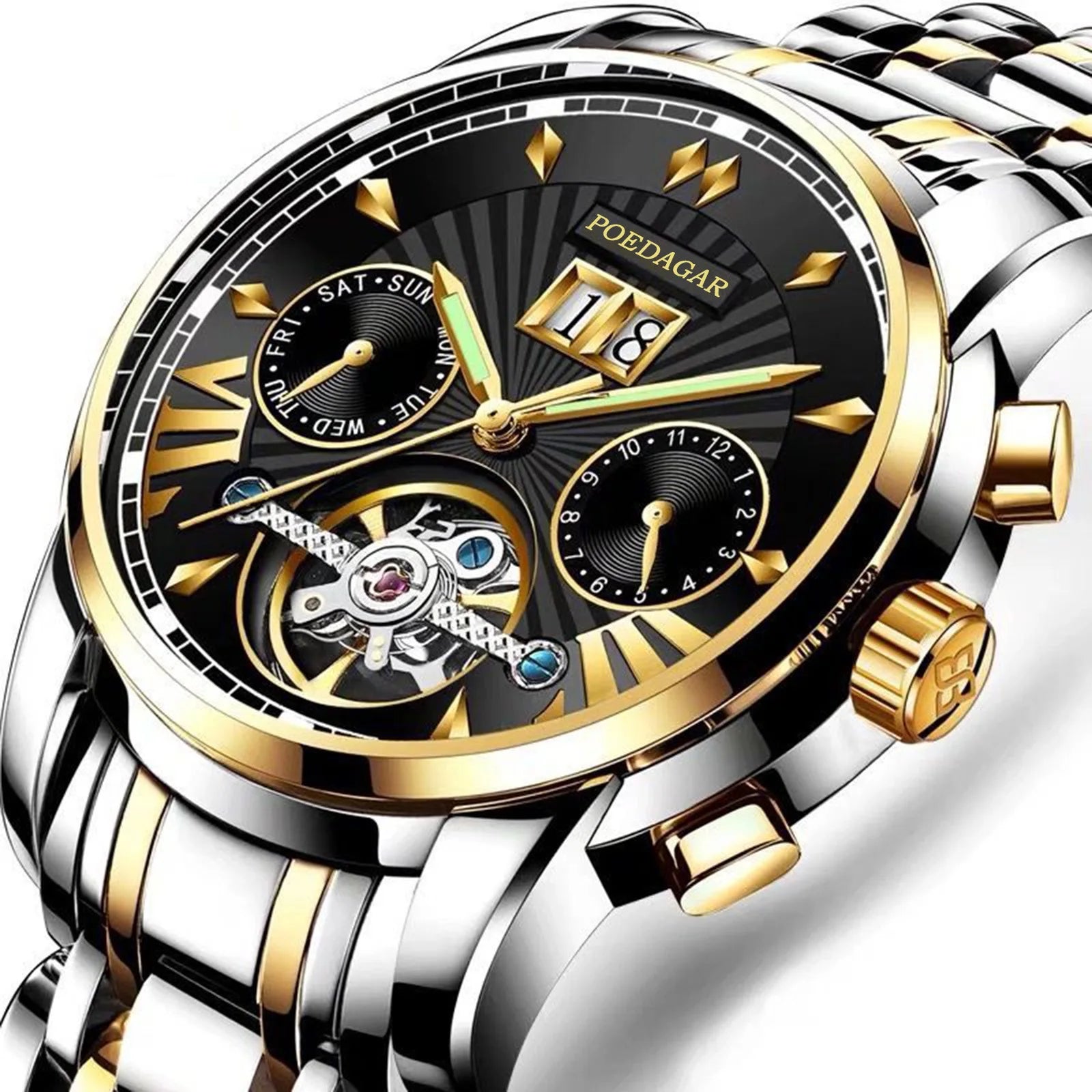Poedagar Luxury Waterproof Mechanical Watch