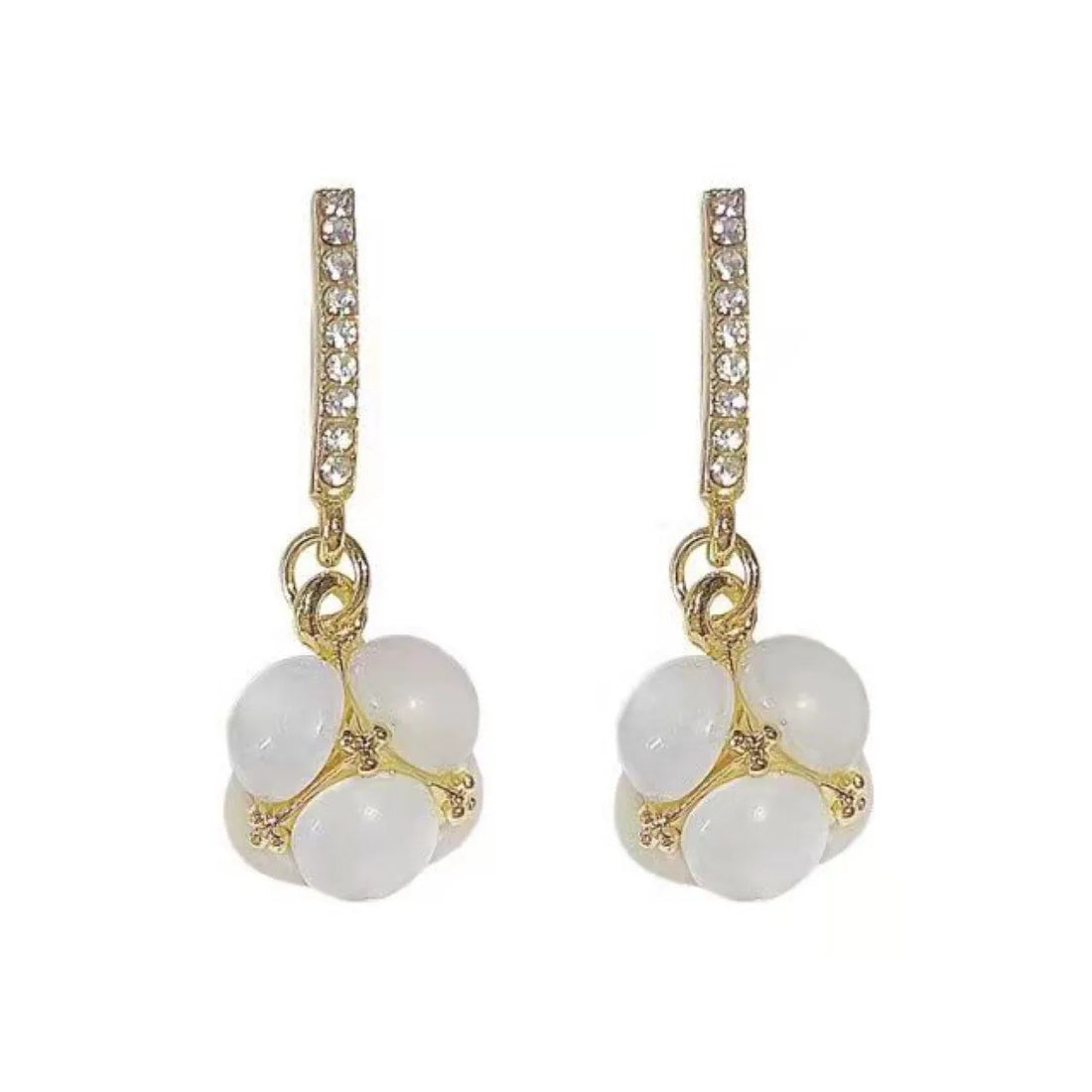 Elegant Crystal Cat Eye Dangle Earrings for Women