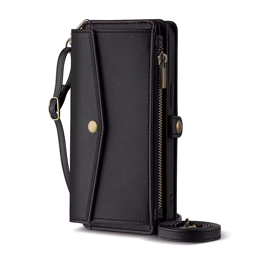 PU Leather Zipper Wallet Case