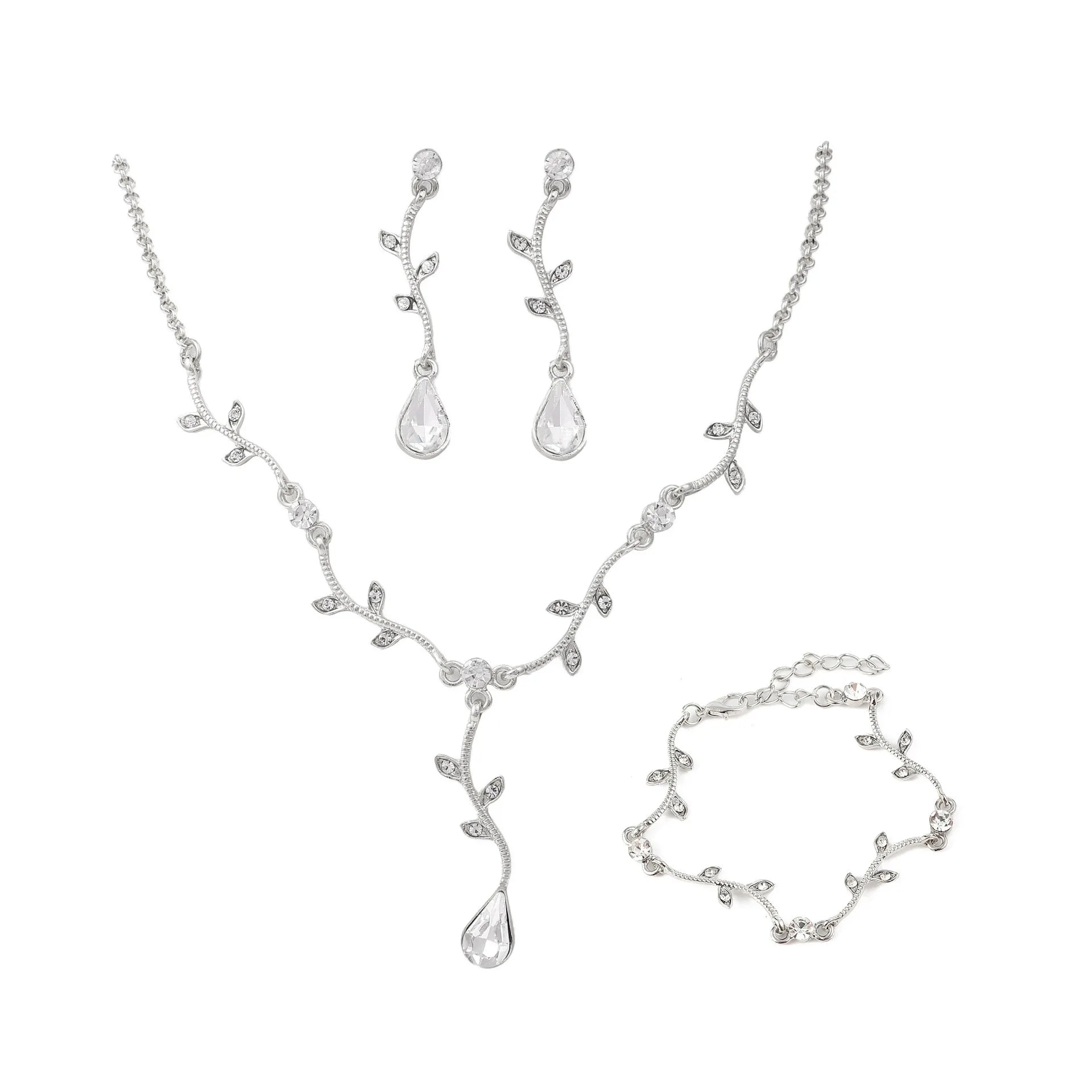 Elegant Gold Leaf Jewelry Set for Weddings