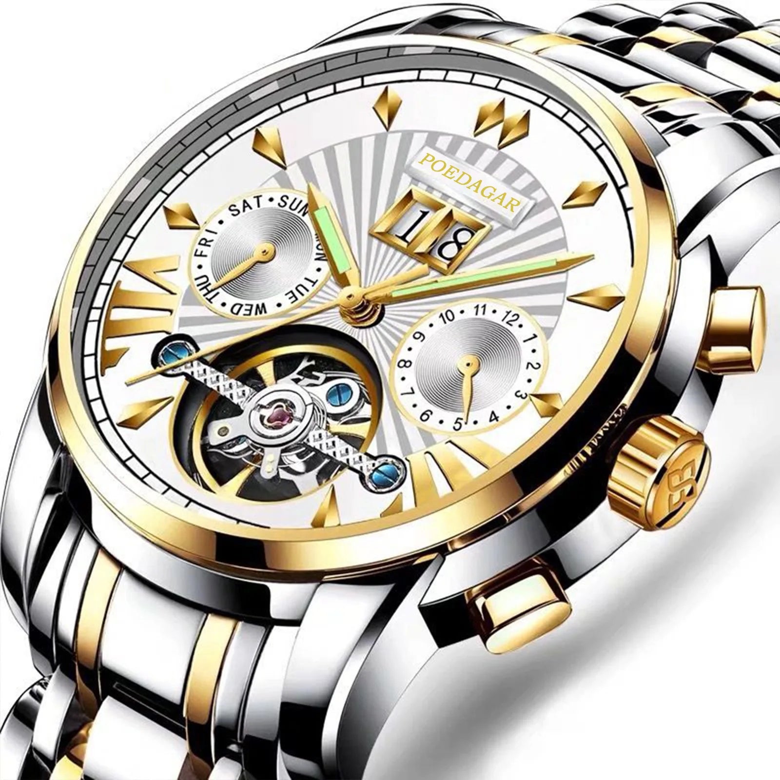 Poedagar Luxury Waterproof Mechanical Watch