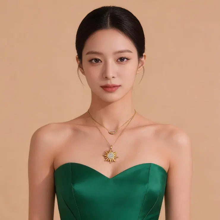 18K Gold Plated Zircon Pendant Necklace