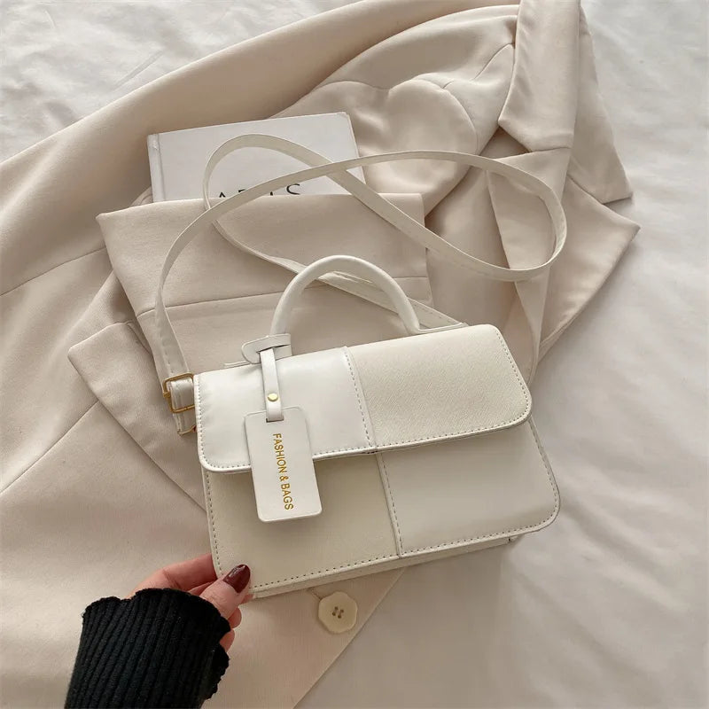 Women's Splicing Color Portable Small Square Shoulder Crossbody Bag