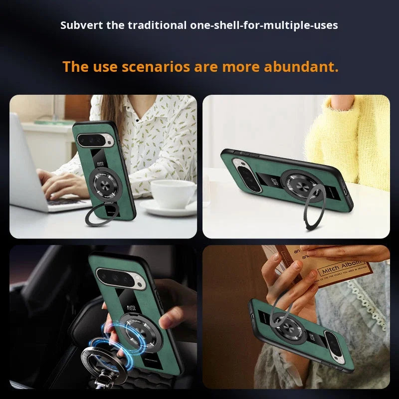 For Google Pixel  Mobile Phone Case PU Leather Rotating Holder
