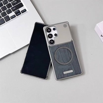 Hot Selling Wood Pattern Magnetic Shockproof Hard Case for Samsung Galaxy S22 /S23/S24/S25 Ultra