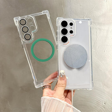 Original Clear Magnetic TPU Case for Samsung – Shockproof Transparent Wireless Charging Cover