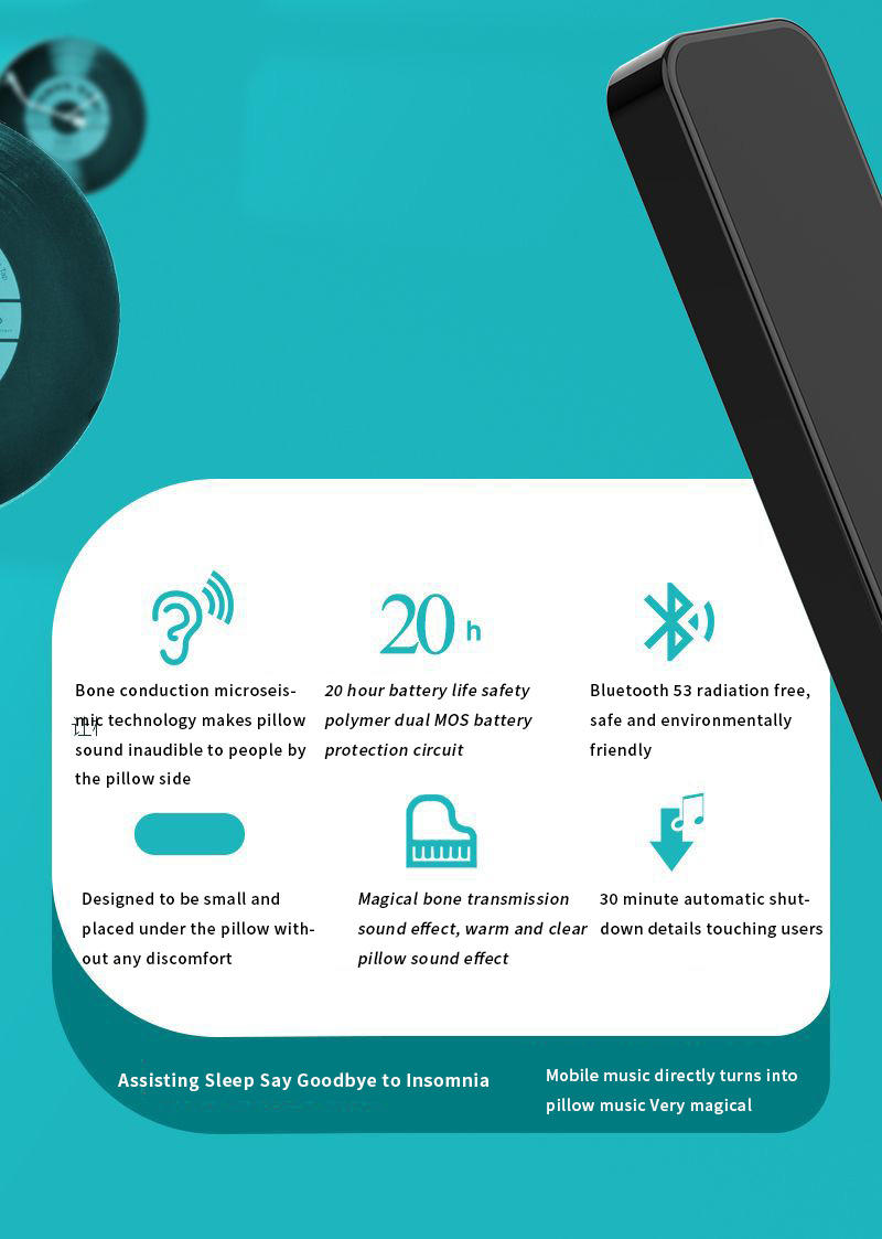 Xsleep Bone Conduction Speaker for Sleep – 3D Audio, Mini Wireless Design, Perfect for Bedtime