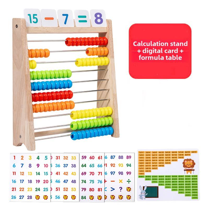 Early Learning Wooden Abacus Stand – Addition & Subtraction Math Teaching Aid for Kids