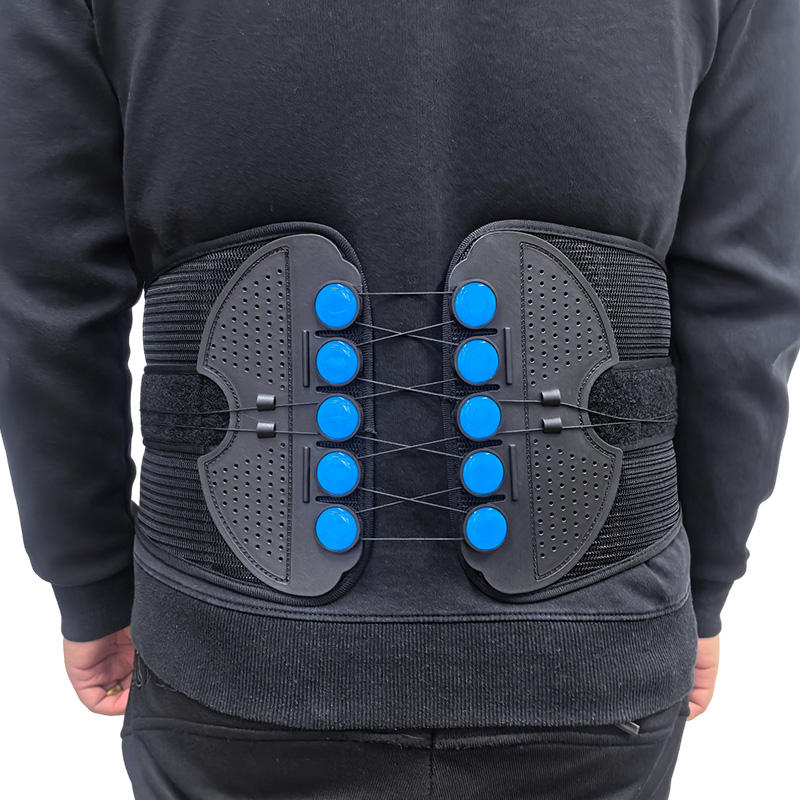 FSPG Adjustable Pulley Back Support Belt – Lower Back Pain Relief Waist Brace with Drawstring Compression System