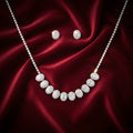Vintage Zircon Gold Plated Necklace & Earring Set