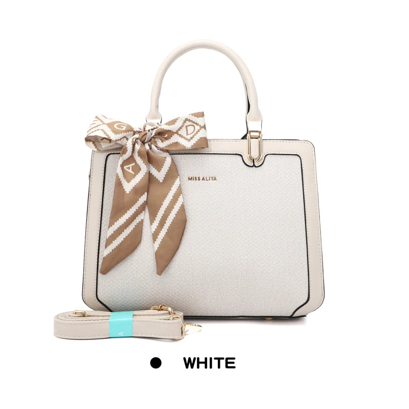 Luxury Women Handbags Stylish Horizontal PU Leather Purse Daily Use