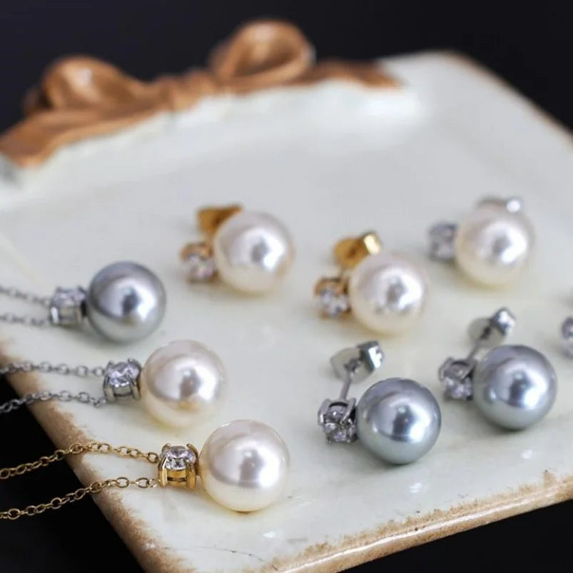 Lincy 18K Gold Plated Pearl Zirconia Necklace for Women