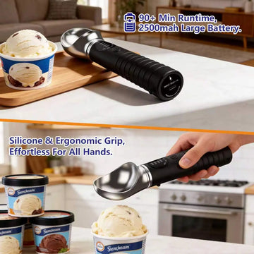 LED Heated Metal Ice Cream Scoop 4-Speed Temperature Control IP67
