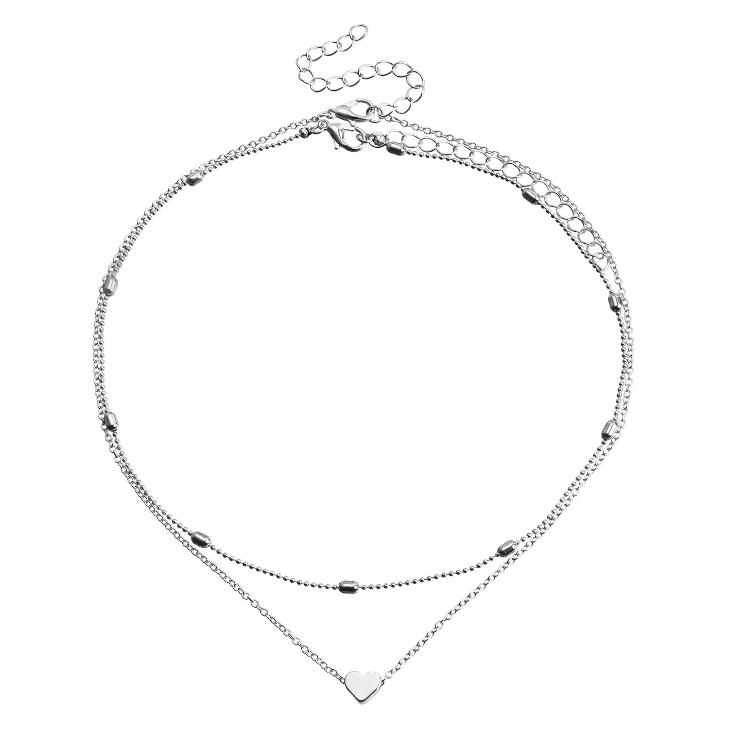 Minimalist Heart Layered Necklace for Women