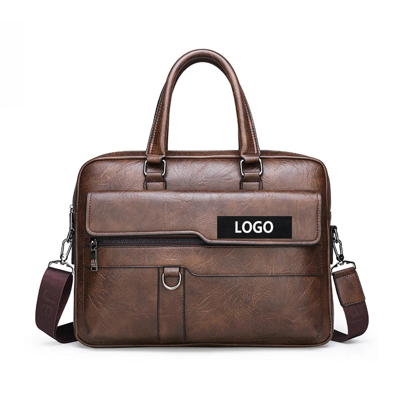 Business Man Handbag Fashion PU Leather Laptop Shoulder Bag