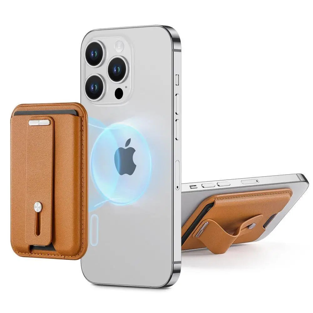 Ready to Ship Leather Magnet Smart Phone ID Card Holder Wallet