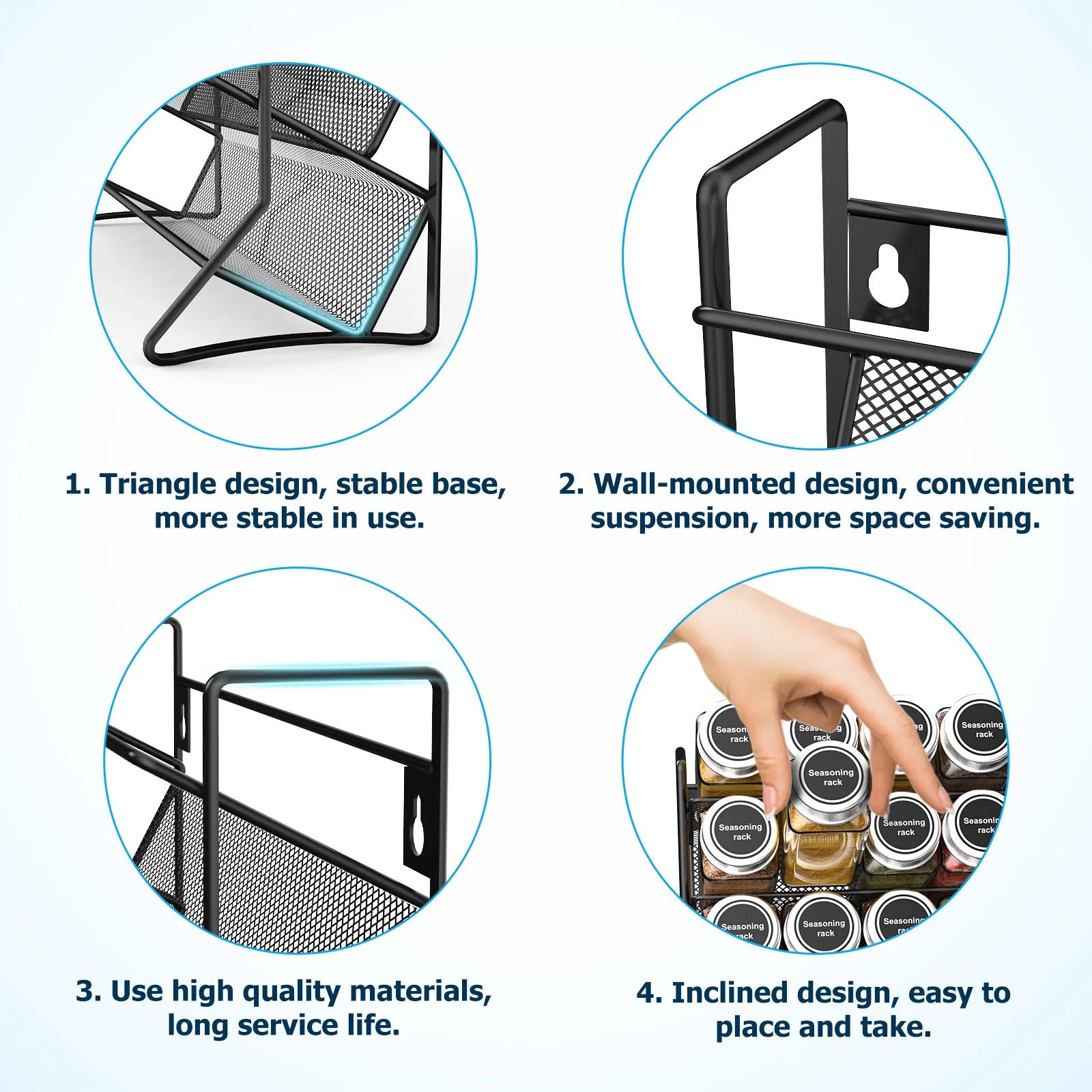 4-Tier Metal Spice Rack Organizer