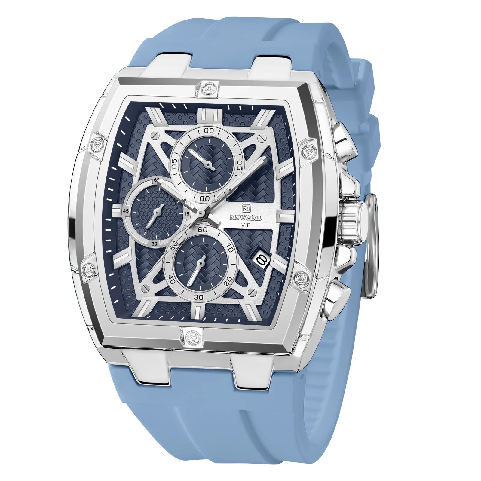 Luxury Men's Square Quartz Watch with Calendar
