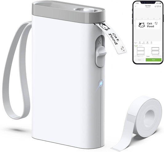 Wireless P21 Mini Label Printer – Portable Bluetooth Label Maker Machine with Tape and Cutter