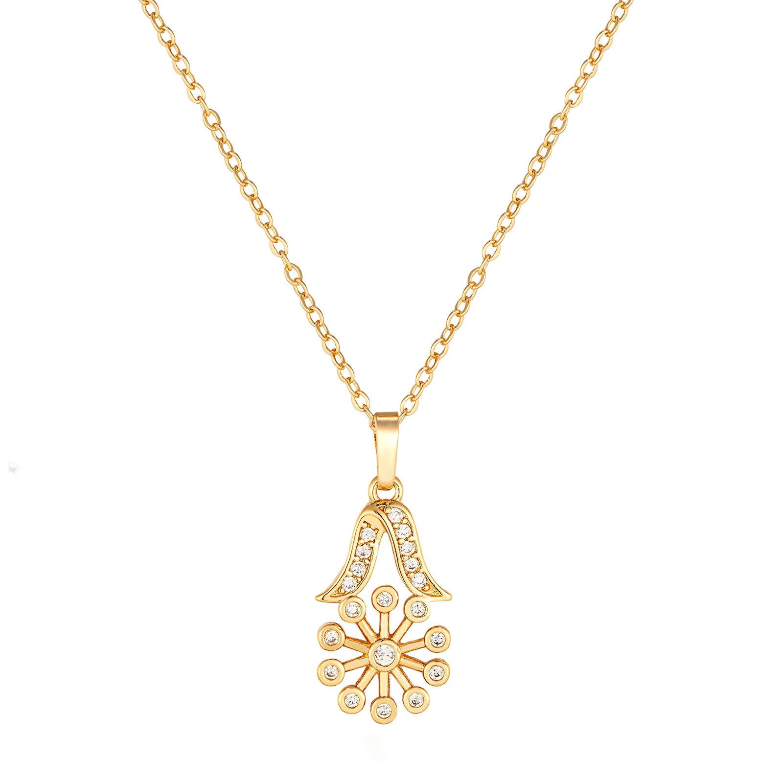 24K Gold Plated Zircon Flower Jewelry Set