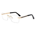 Black Rimless Metal Eyeglasses Frames