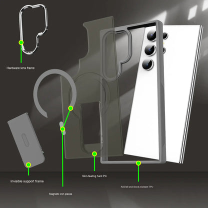 Magnetic Shockproof Matte Skin-Feel Case with Kickstand for Samsung S25 / S24 / S23/s22Ultra