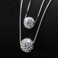 Elegant Silver Double Crystal Necklace