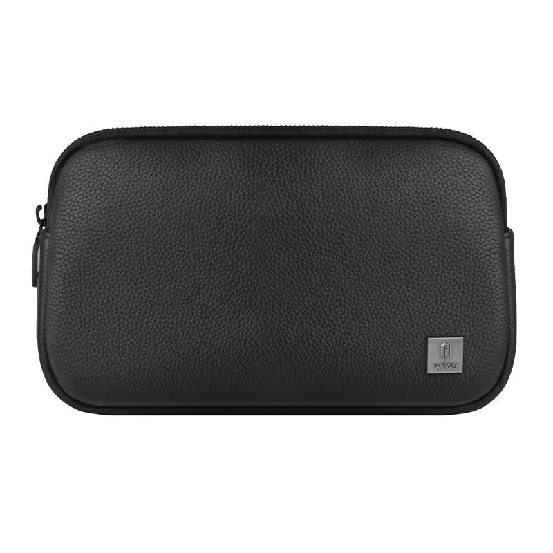 WiWU Men's Business Handbag with Fingerprint Lock – Waterproof PU Leather Anti-Theft Clutch Bag