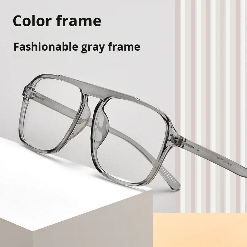 New TR Big Frame Vintage Square Full-Rim Lightweight Geometric Pattern Plastic Lenses Unisex Glasses 85199 Optical Wholesale