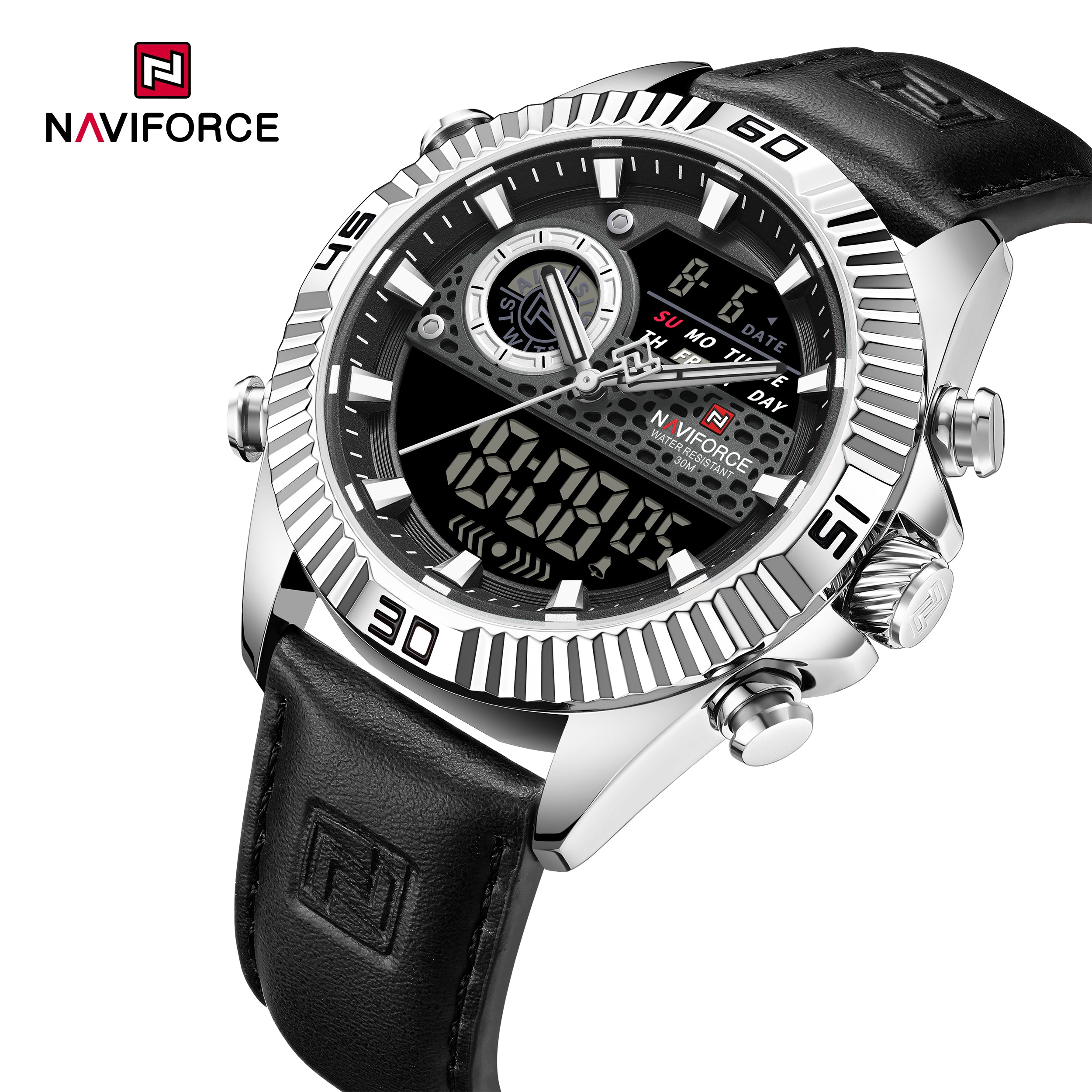 NAVIFORCE Men's Sport Quartz Analog LCD Watch