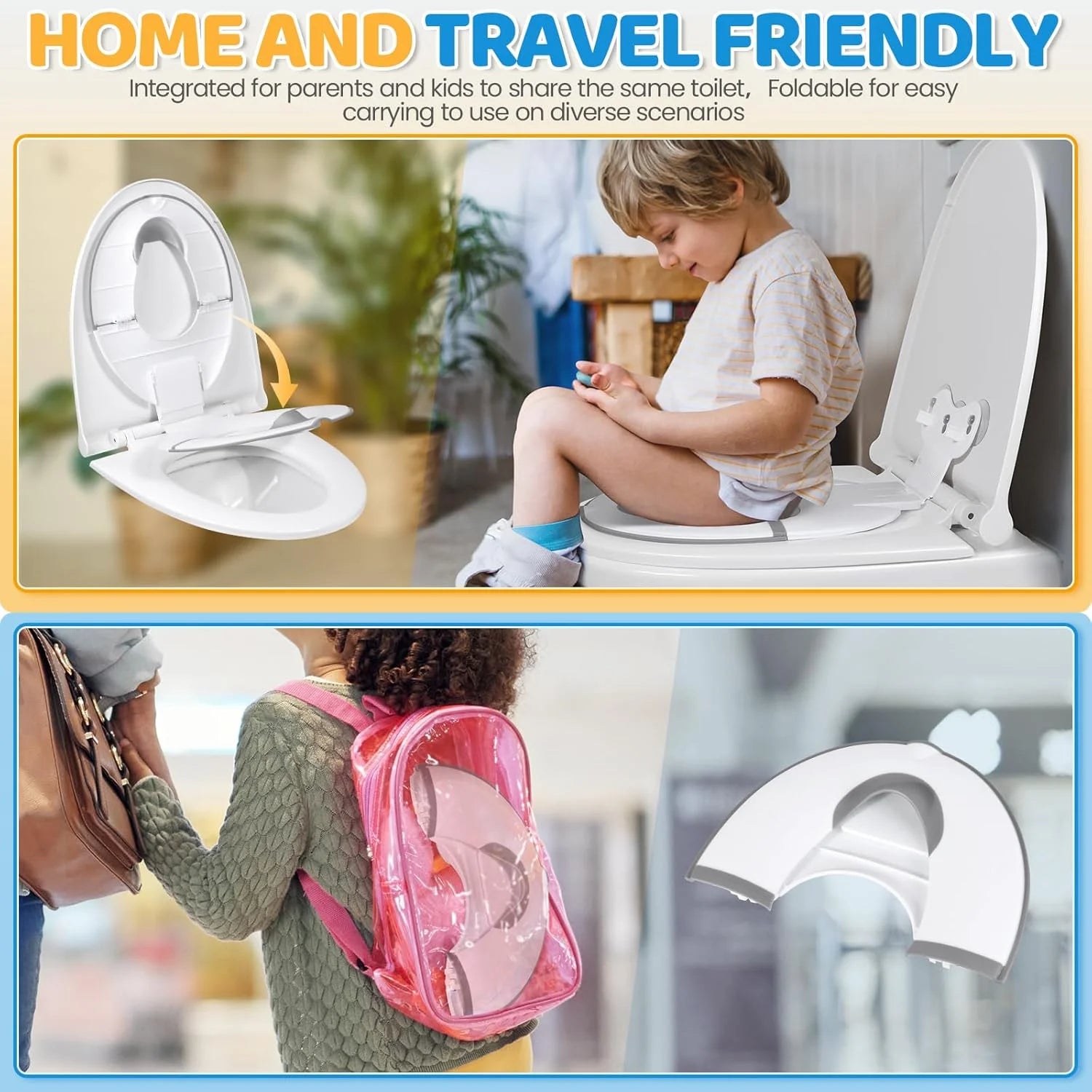 Innovative Foldable Potty Training Seat for Travel Use Non-Slip