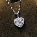 Elegant Valentine's Heart Necklace - 18" Zirconia