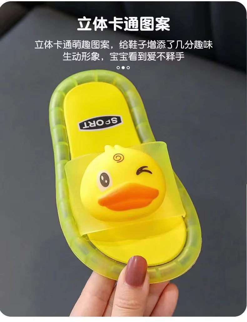 Fashionable and Trendy Children'S Sparkling Crystal Slippers With Colorful Lights