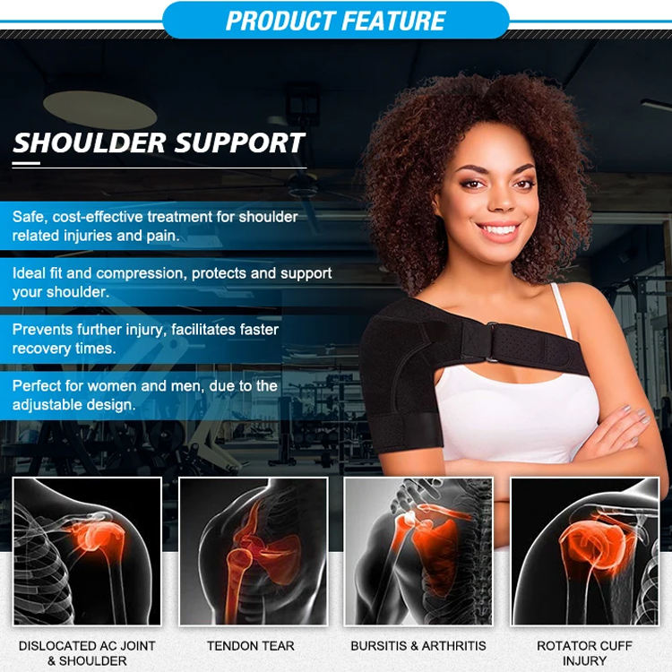 Rotator Cuff Shoulder Support Brace – Breathable Adjustable Shoulder Protector Wrap with Flexible Bracket