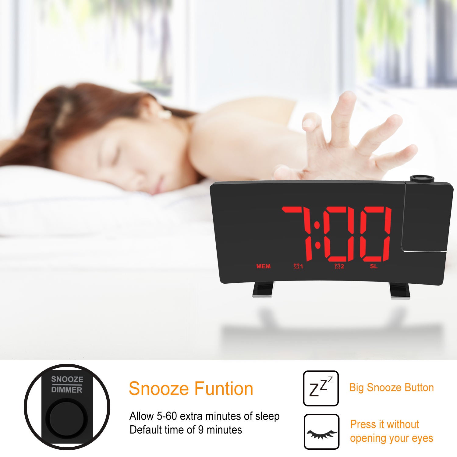 High Quality Digital Projector Alarm Clock – Factory Direct Wholesale Smart Clock Display