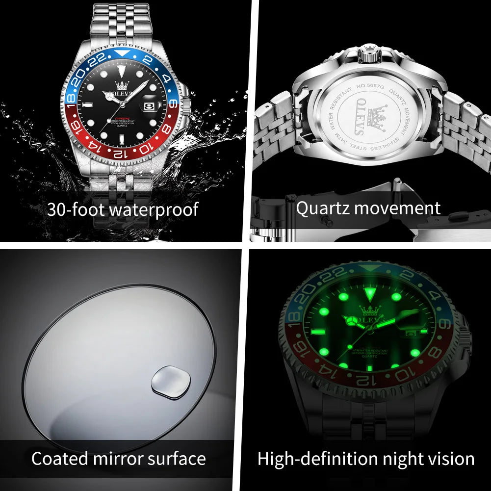 OLEVS Luxury Waterproof Quartz Sports Watch