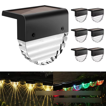 Raybwin IP65 LED Solar Deck Lights, Small Warm White Outdoor Lighting for Garden, Patio & Stairs