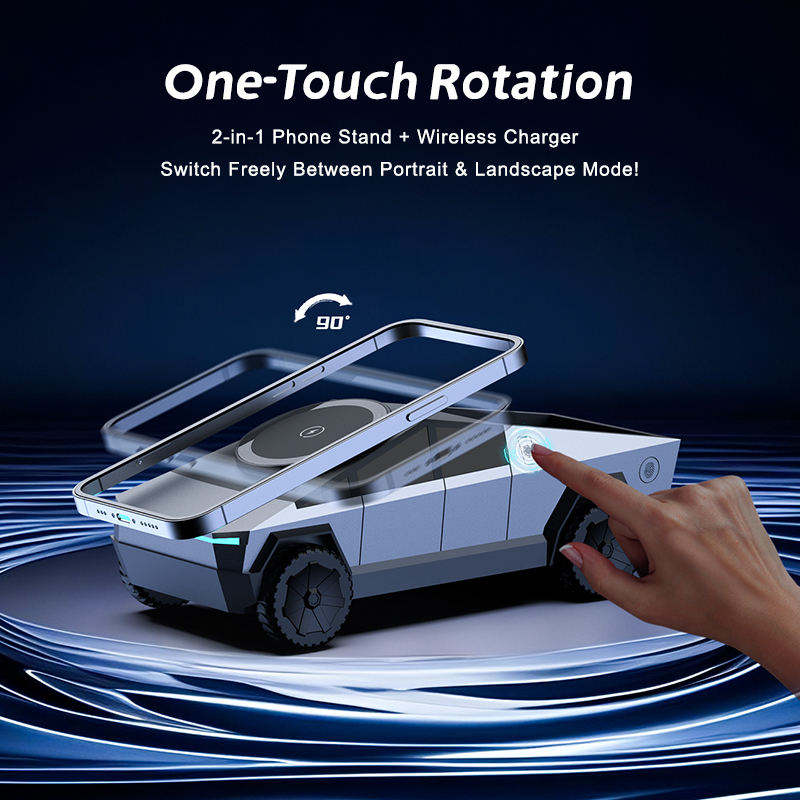 Multifunctional 3-in-1 Rotating Wireless Charging Station – Magnetic Phone Charger Stand