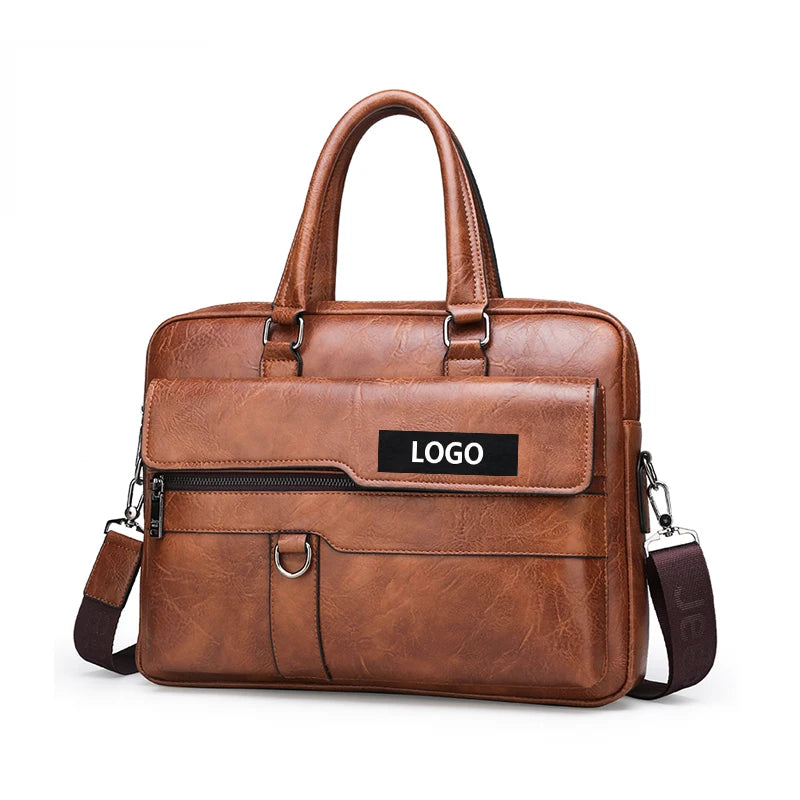 Business Man Handbag Fashion PU Leather Laptop Shoulder Bag