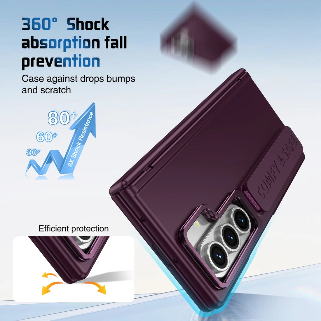 Phone Case Kickstand Lens Protection Silicone Wrist Strap Screen Protector