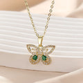 Elegant Zircon Butterfly Pendant Necklace