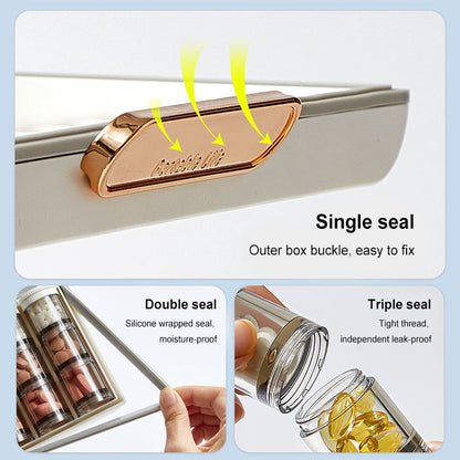 7-Day Portable Pill Box – Large Capacity Medicine Organizer & Dispenser with Daily Reminder Compartments