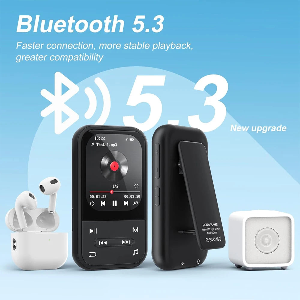 Portable Clip-On for Bluetooth MP3 Player FM Radio Voice Recorder for