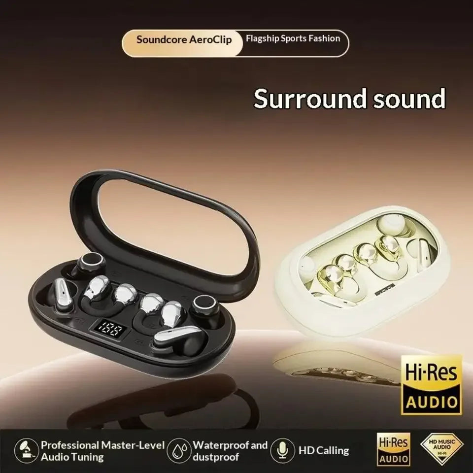 P47 3-in-1 Wireless Bluetooths Earbuds In-Ear & Ear-Clip Design LED