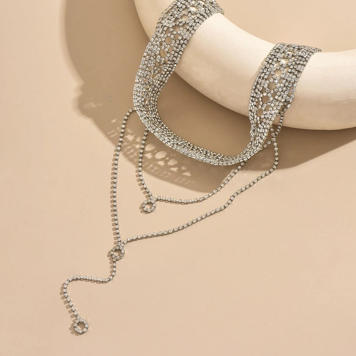 Women's Multi-Layered Sparkling Chain Necklace